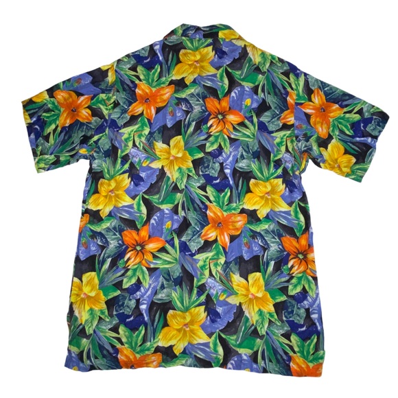 Vtg WEEKENDER Traveler Floral Hawaiian Button Down USA Cotton Shirt Men’s L - Picture 6 of 9
